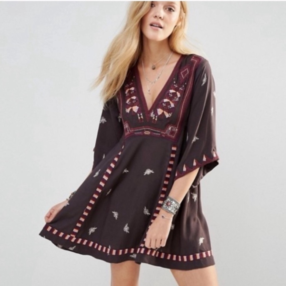 Free people Tulum embroidered tunic dress